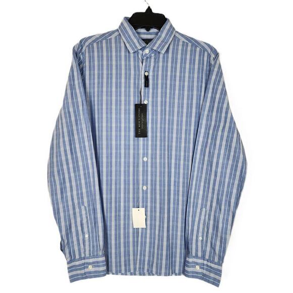 The Men's Store Classic-Fit Cotton Button-Down Light Blue Stripe Small NWT - Picture 1 of 4
